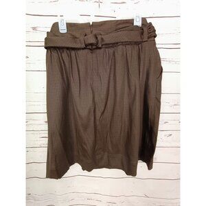 Sharagano Womens Brown A-Line Skirt Size 14 Polyester/Rayon/Spandex‎